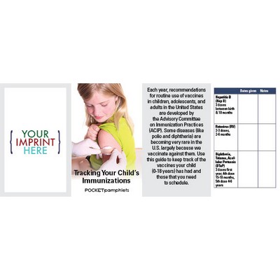 Tracking Your Child's Immunizations Pocket Pamphlet