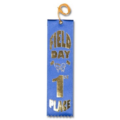 2"x8" 1st Place Stock Field Day Carded Event Ribbon