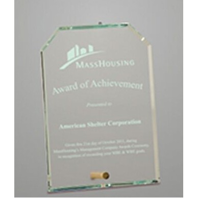 Economy Jade Glass Clipped Corner Plaque (5"x7")