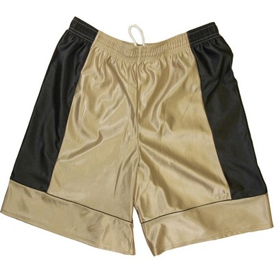 Adult 9" Inseam Cool Mesh Athletic Short w/Contrast Side Panel & Piping