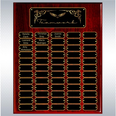 Rosewood Piano Finish 60 Plate Perpetual Plaque (16" x 20")