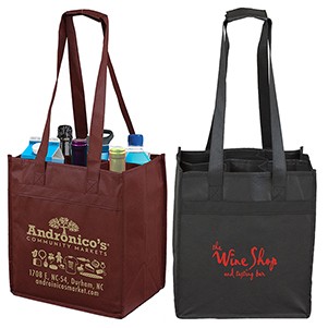 10"W x 11"H x 7"Gusset - "THE SONOMA" 6 Bottle Wine Tote Bag (Overseas)