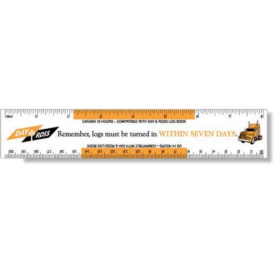 .040 White Matte Styrene Plastic 8" Rulers(1.5" x 8.25") square corners, spot color imprint