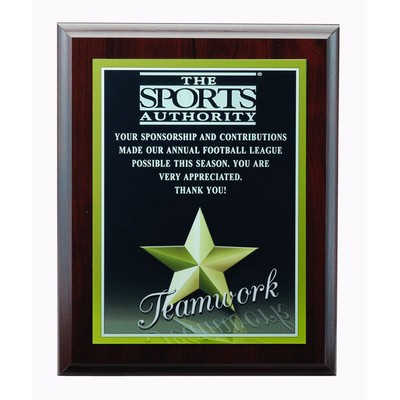 Teamwork Photo Plaque w/Laser Engraving Plate (8"x 10")