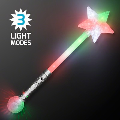 Flashing Lights Jumbo Star Wand 21" - BLANK