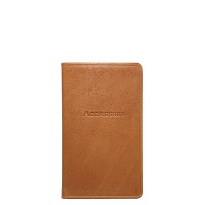 5" Pocket Address Book w/Traditional Leather Cover