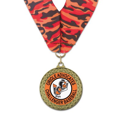LFL Full Color Medal w/Stock Millennium Neck Ribbon (1¾")