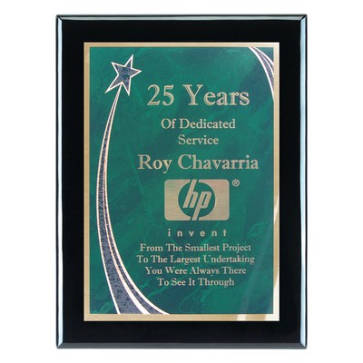 Plaque - 9"x12" Wall Plaque w/ Green Rising Star Achievement Plate (7"x10")