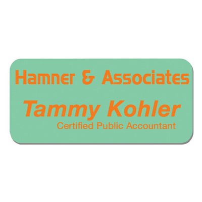1.5x3" White Aluminum Name Badge