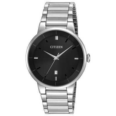 Citizen® Men's Quartz Stainless Steel Case & Bracelet Watch W/ Black-Tone Dial