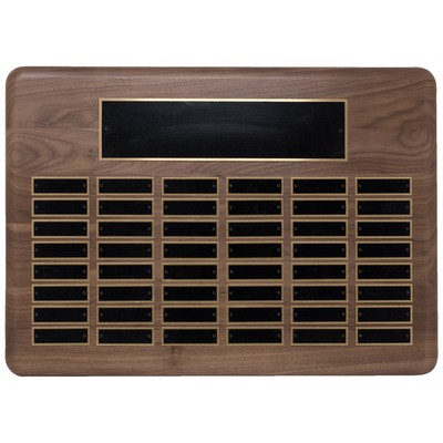 Solid Walnut Perpetual Plaque, 15 x 21", 48 plates