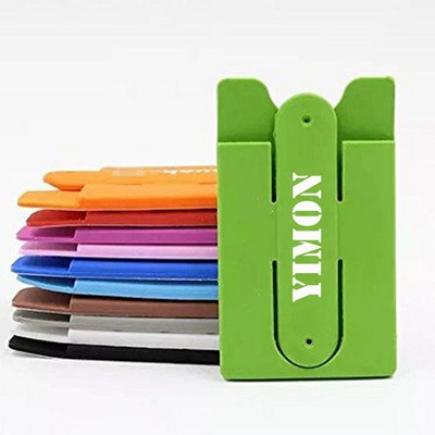Custom 2-in-1 Silicone Mobile Wallet Stand Combo