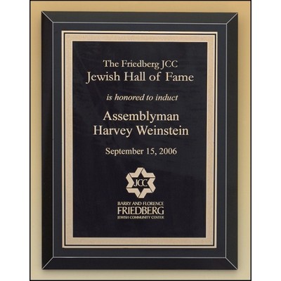 Black mirror plaque with black florentine engraving plate