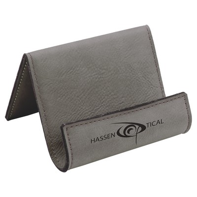 Leatherette Phone Easel (Gray)