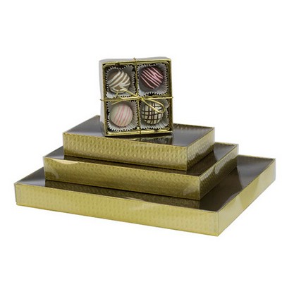 2 Piece Gold Diamond Candy Box (6 1/2"x3 1/2"x1 1/8")