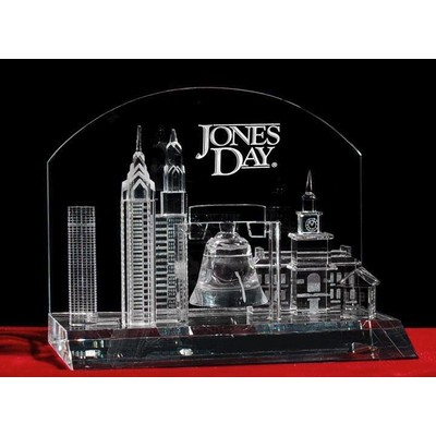 Crystal Philadelphia Cityscape Award (6")