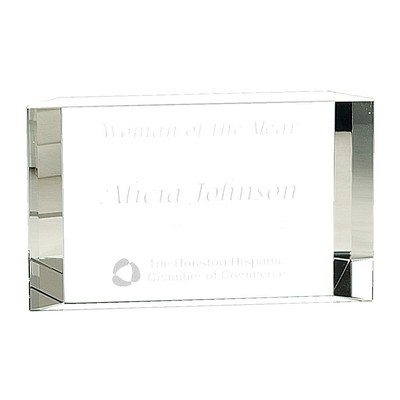 Clear Crystal Facet Block Award (7"x4¼")