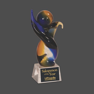 Twisted Body Art Glass Award (7¾")