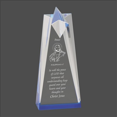 Blue Sculpted Star Acrylic Award (3½"x8")
