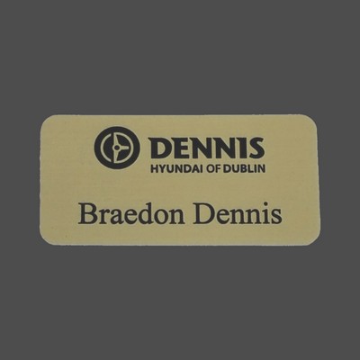 Gold Satin Metal Name Badge 1½"x3"
