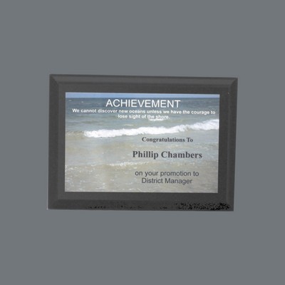 Solid Black Finish Plaque w/Full Color Plate (8"x10")