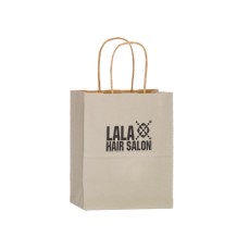 Rose Paper Shopping Bags Natural Kraft Mirage Stripe Hot Stamped