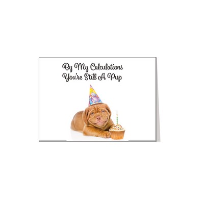 Dog with Birthday Hat Greeting Card with Free Song Download