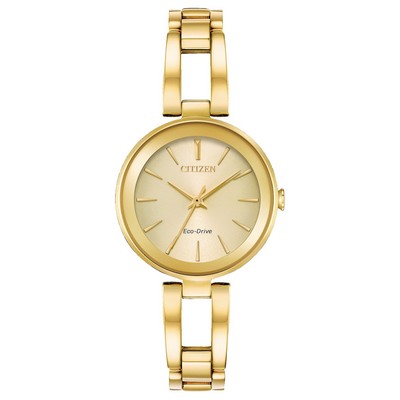 Citizen® Ladies' Axiom Eco-Drive Gold-Tone W/ Champagne Dial Watch