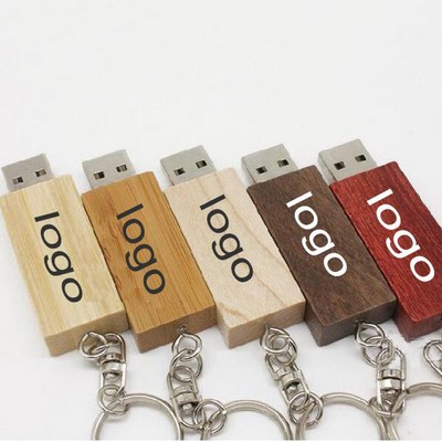 8GB Wooden USB Drive Keychain Storage