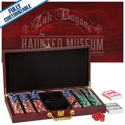 300 Chip Poker Set Rosewood Finish