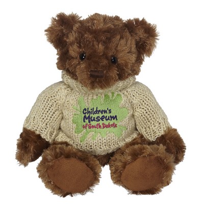 11" Fergus Bear w/Hand Knit Embroidered Sweater