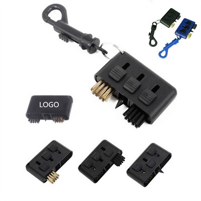 Triple-Action Golf Cleaning Tool With Clip
