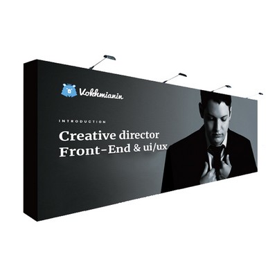 20' Fabric Pop Up Display Straight Backdrop Graphic Kit