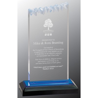 5" x 8" Blue Frosted Impress Acrylic Award