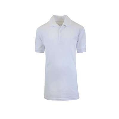 Unisex Uniform Polo Shirts - White, M - 2X, Short Sleeve (Case of 36)