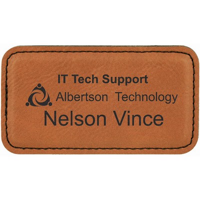 Rawhide Laser Engraved Leatherette Badge Blank with Magnet (3 1/4" x 1 3/4")