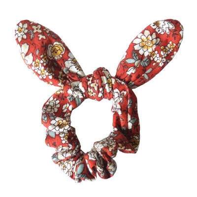 Cotton Satin Hair Scrunchie With Bow