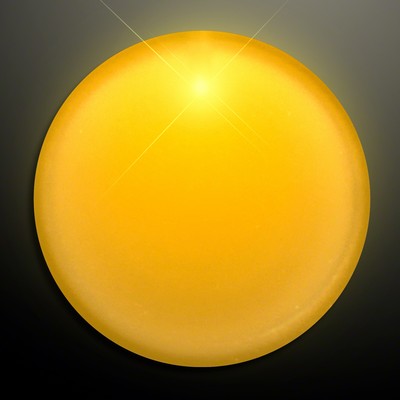 Yellow LED Frosted Circle Badge with Safety Pin - BLANK