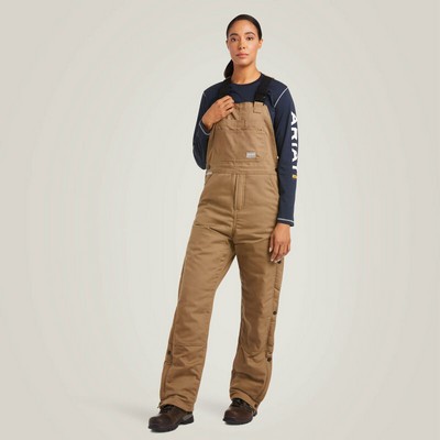 Ariat® Women's Field Khaki Rebar® DuraCanvas™ Stretch Insulated Bib