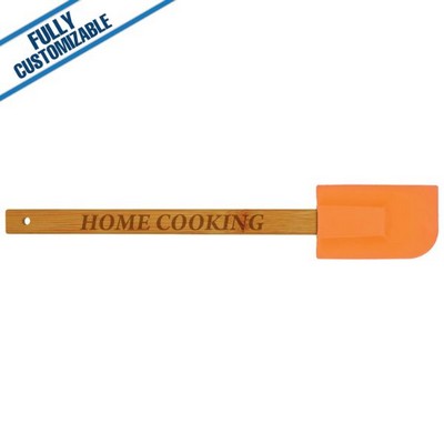 Orange - 11.75" Silicone Spatula With Bamboo Handle