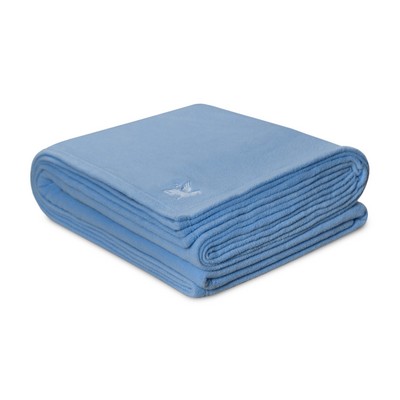 Light Blue Antipill Microplush Fleece Twin Blanket