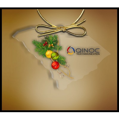 South Carolina Ornament in Clear Acrylic