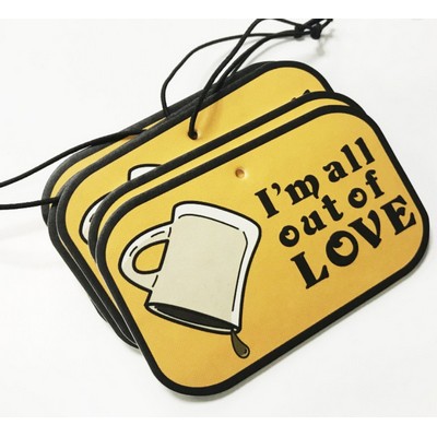 3.25" Die Cut Shape Custom Full Color Printed Air Freshener/Air Deodorizer w/Chanel 5 Scent