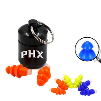 Silicone Sleeping Earplugs with Keychain Case