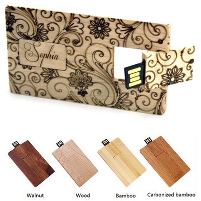 Wooden Card USB Drive - 4GB