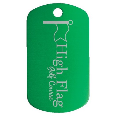 Anodized Aluminum Green G.I. Tags, Engraved, 1" x 2"