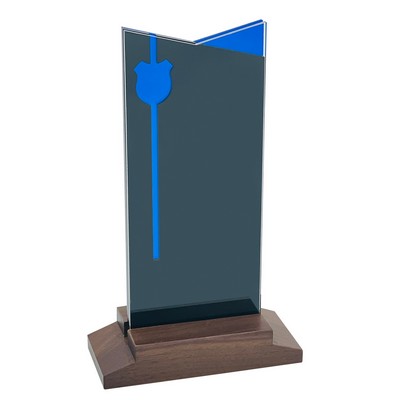 Police Award Natural Wood Base