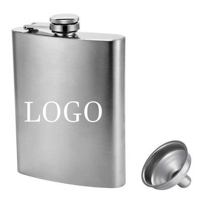 8 oz Stainless Steel Liquor Flask with Funnel