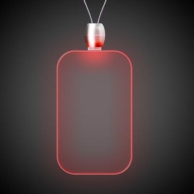 24" Red Dog Tag Light-Up Pendant Necklace(Laser Engraved)