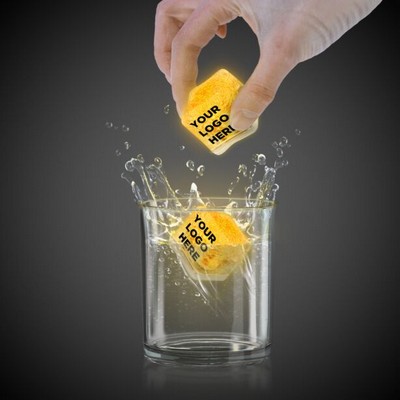 1 3/8" Yellow Lited Ice Cube(Digi Print)
